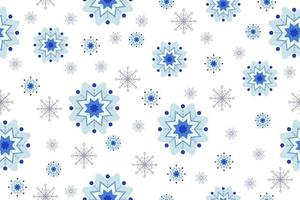 flocos de neve caindo em um fundo azul vetor