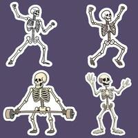 a esqueleto dar certo, dançando e elevação pesos vetor