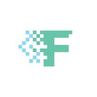 uma pixelizada logotipo com a carta f vetor