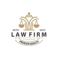 advogado logotipo, lei quadra simples projeto, legal balanças modelo ilustração vetor