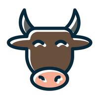 vaca vetor Grosso linha preenchidas Sombrio cores ícones para pessoal e comercial usar.