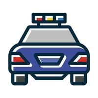 polícia carro vetor Grosso linha preenchidas Sombrio cores ícones para pessoal e comercial usar.