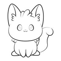 desenho de gatos para colorir fácil para crianças 2234280 Vetor no Vecteezy