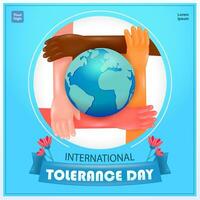 internacional tolerância dia. mãos do diferente cores estão ganancioso cada de outros e carregando a terra. 3d vetor adequado para eventos