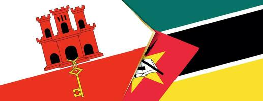 Gibraltar e Moçambique bandeiras, dois vetor bandeiras.