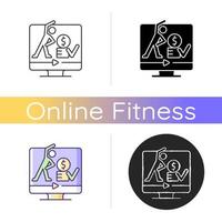 ícone de assinatura de treino de fitness online. vetor