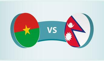 burkina faso versus Nepal, equipe Esportes concorrência conceito. vetor