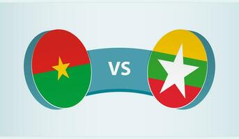 burkina faso versus Mianmar, equipe Esportes concorrência conceito. vetor