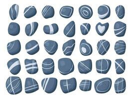 vetor mar rio pedras isolado em branco. diferente formas, listras, 1 cor, plano estilo com sombras. alfabeto mesmo coleção disponível. vetor ilustração