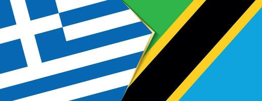 Grécia e Tanzânia bandeiras, dois vetor bandeiras.