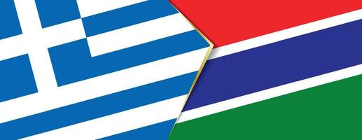 Grécia e Gâmbia bandeiras, dois vetor bandeiras.
