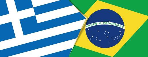 Grécia e Brasil bandeiras, dois vetor bandeiras.