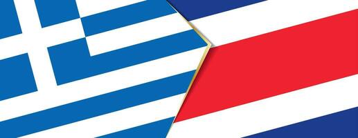 Grécia e costa rica bandeiras, dois vetor bandeiras.