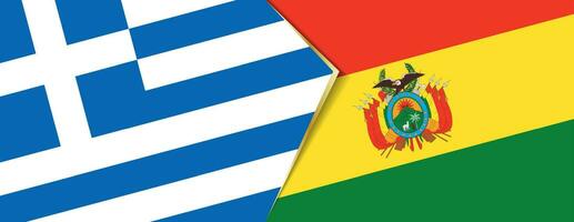 Grécia e Bolívia bandeiras, dois vetor bandeiras.