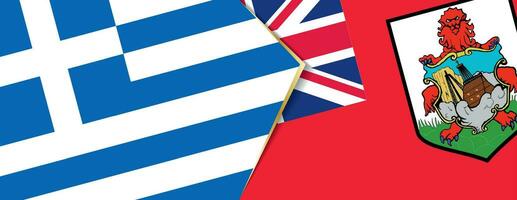 Grécia e Bermudas bandeiras, dois vetor bandeiras.