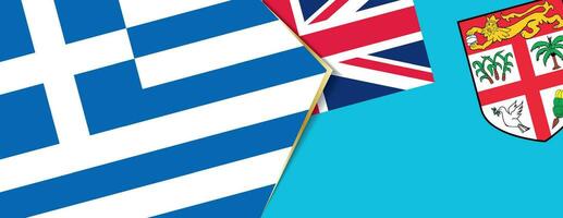 Grécia e fiji bandeiras, dois vetor bandeiras.