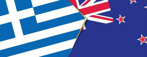 Grécia e Novo zelândia bandeiras, dois vetor bandeiras.