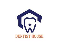 dental casa logotipo . criativo logotipo para dentista . dental clínica criativo companhia logotipo. vetor