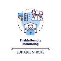 habilitar ícone de conceito de monitoramento remoto vetor