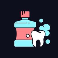 anti-séptico bucal para dentes saúde ícone de cor rgb para tema escuro vetor