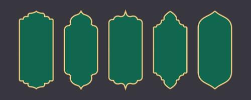 Ramadã quadro, Armação formas. dourado fronteira com padronizar para bandeira. islâmico luxo Projeto elementos para decoração vintage vetor modelos