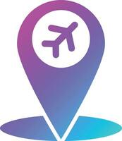 ilustração de design de ícone de vetor de localização do aeroporto