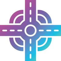 ilustração de design de ícone de vetor de interseção de estrada