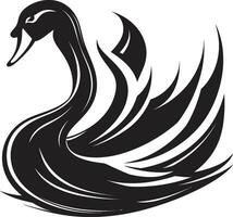 elegante pássaro silhueta cisne serenata ícone vetor
