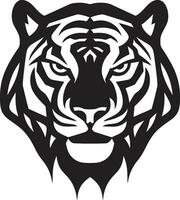 monocromático tigre face logotipo sinistro felino foca vetor