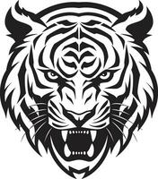 feroz ônix majestade majestoso tigre face logotipo vetor