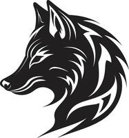 sombreado solitário Lobo ícone poderoso Lobo de madeira crista vetor