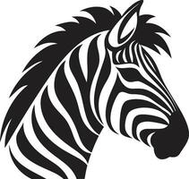gracioso zebra retrato insígnia rondando zebras listrado majestade vetor