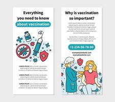 modelo de folheto de vacinação de vírus com pessoas vetor