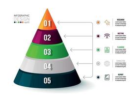 modelo de infográfico de negócios com projeto de etapa ou opção. vetor