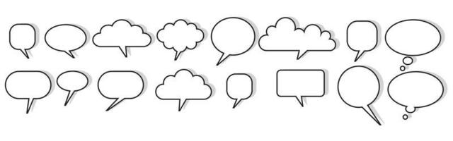 coleção de ícones de bolha do discurso. conceito de comunicação simples. vetor