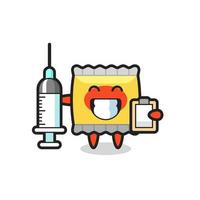 ilustração mascote de lanche como médico vetor