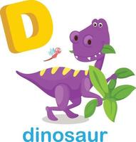 ilustração isolada letra do alfabeto d dinossauro vetor