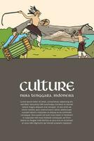 cultural evento Projeto disposição modelo fundo com indonésio ilustração do Nusa Tenggara vetor