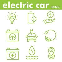 Inovativa energia. alternativo energia. baterias, carregadores, elétrico carros, elétrico carregando, água energia, e verde energia vetor