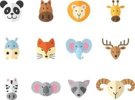 conjunto de ilustração de ícone colorido animal vetor