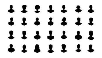 avatar perfil conjunto do vetor ícone dentro silhuetas
