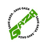 Salve  gaza texto com gaza mapa tipografia. vetor