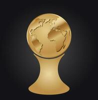 dourado mundo globo Europa, África e América ouro mundo mapa troféu vetor