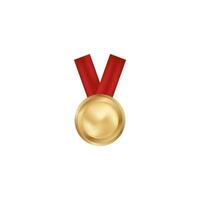 dourado medalha 3d vetor ícone recompensa vencedora