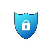 azul escudo com trancar. dados segurança e privacidade com rede Acesso e firewall hacking proteção do local com vetor em formação
