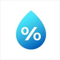 úmido ícone azul água gotícula símbolo com por cento vetor