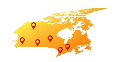 Canadá mapa PIN localização vetor ilustração