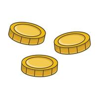 ouro moedas isolado em branco fundo. vetor ilustração