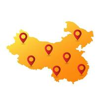 China mapa PIN localização vetor ilustração