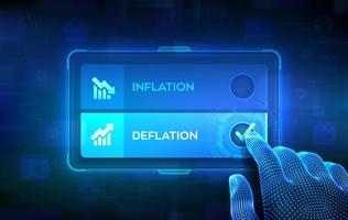 deflação ou conceito de escolha de inflação. tomando decisões. vetor